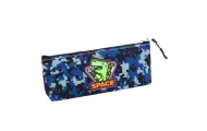Pencil Case Space Dinosaur Pixels Blue 20x8cm