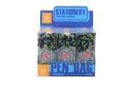 Pencil Case Space Dinosaur Pixels Blue Green 20x8cm