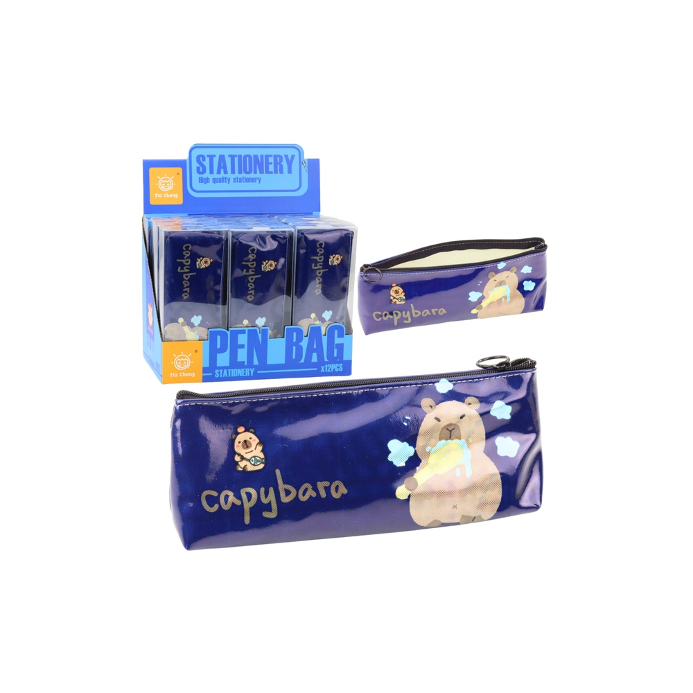 Mokyklinių pieštukinių rinkinys Capybara valosi dantis tamsiai mėlyna 20 x 8,5 x 4 cm
