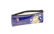 School Pencil Case Kit Capybara Brushing Teeth Navy Blue 20 x 8.5 x 4 cm
