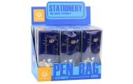 School Pencil Case Kit Capybara Brushing Teeth Navy Blue 20 x 8.5 x 4 cm