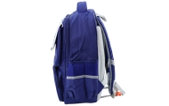School Backpack Patches With Dinosaurs Chest Strap Navy Blue 39x27x15cm