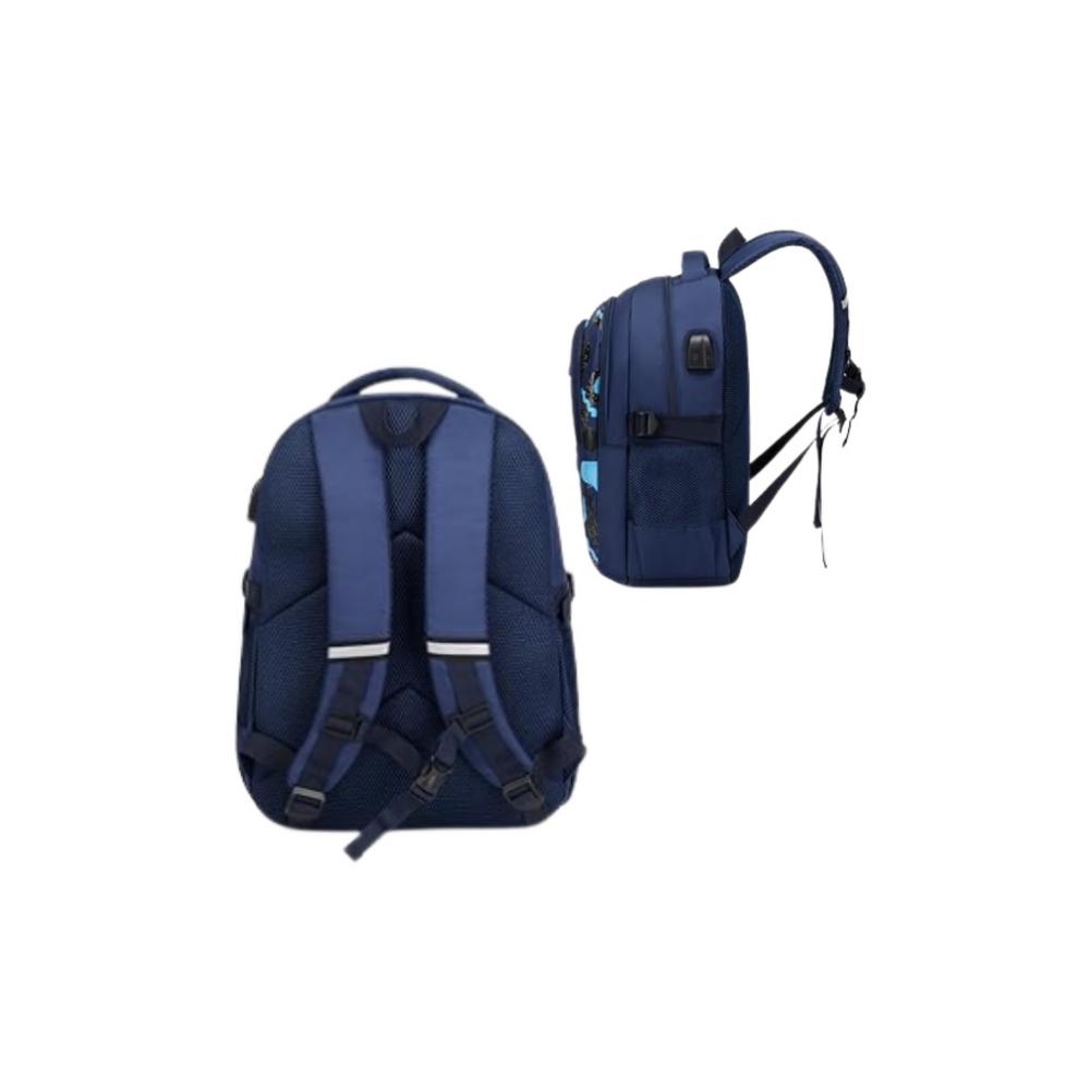 Vaikiška mokyklinė kuprinė su dirželiu Navy Blue Space Rocket 20L 41cm-Drabužiai ir aksesuarai, Aksesuarai, Rankinės, kuprinės, 