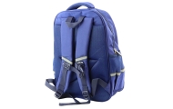 School Backpack With Patch Chest Strap Navy Blue 20L