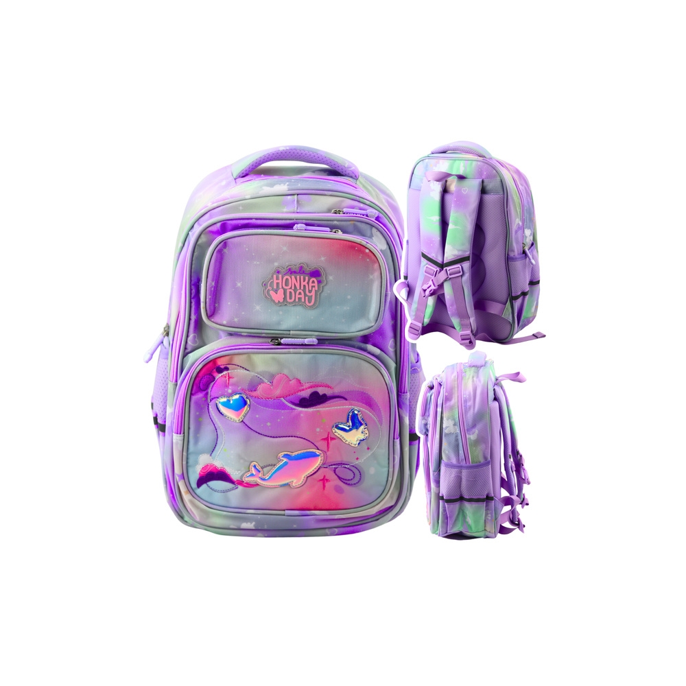 School Backpack Chest Strap Pastel Colored 20L