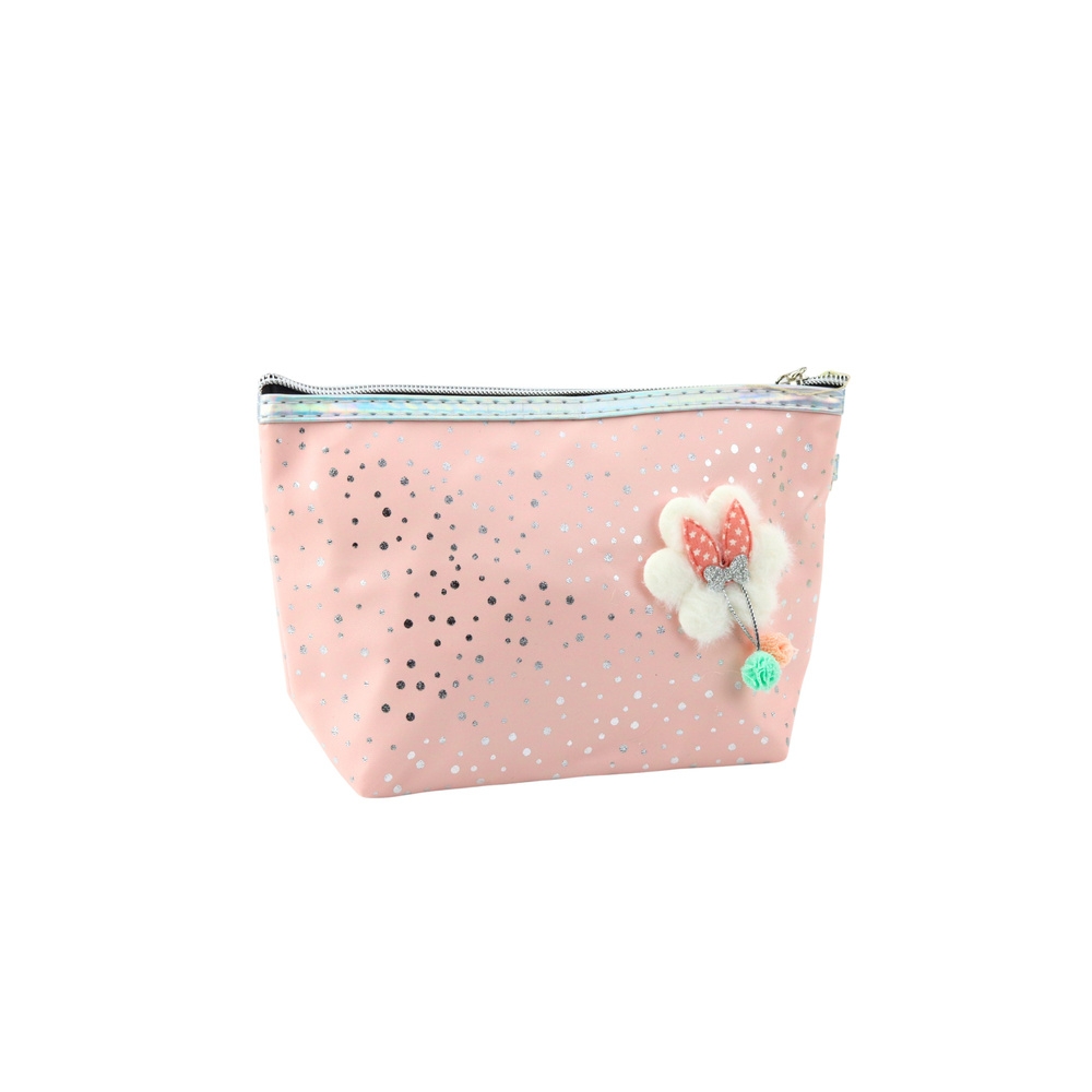 Pieštukinė - kosmetinė Shiny Dots Powder Pink 23x16cm