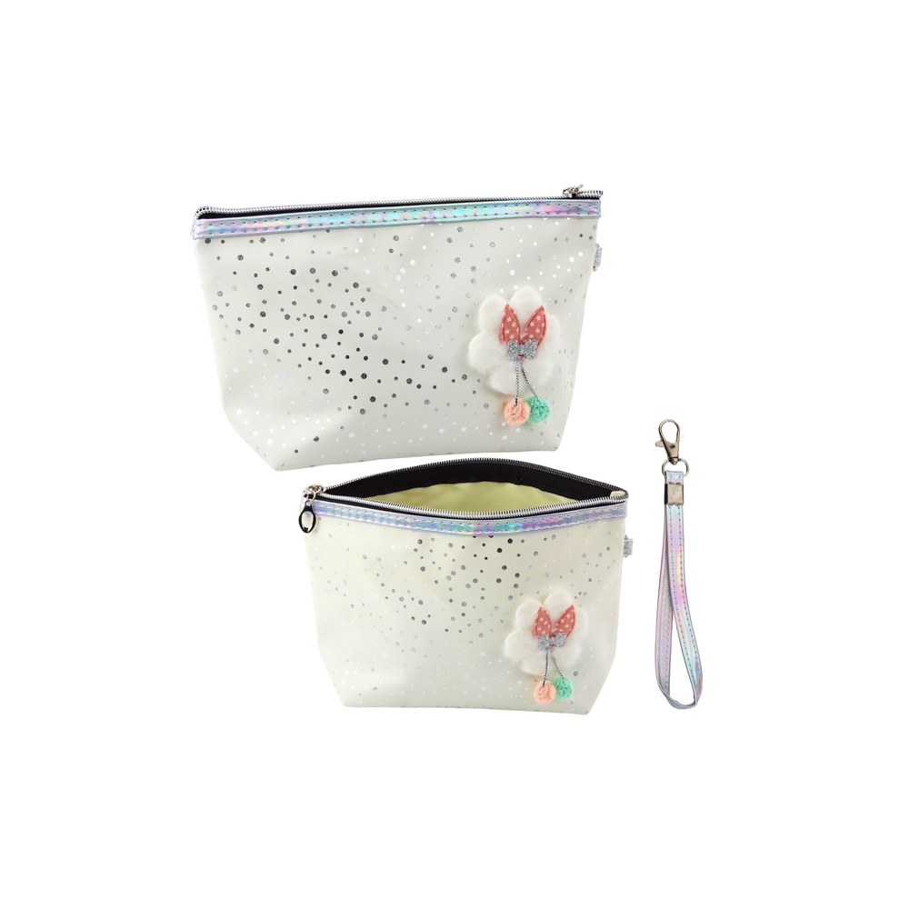 Pieštukinė - kosmetinė Shiny Dots White 23x16cm