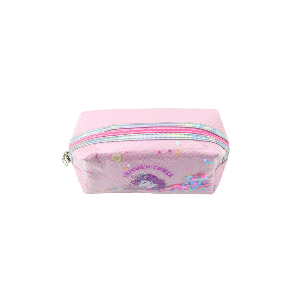 Mokyklinis pieštukinis dėklas su juostele Vienaragis Confetti Pink 20cm
