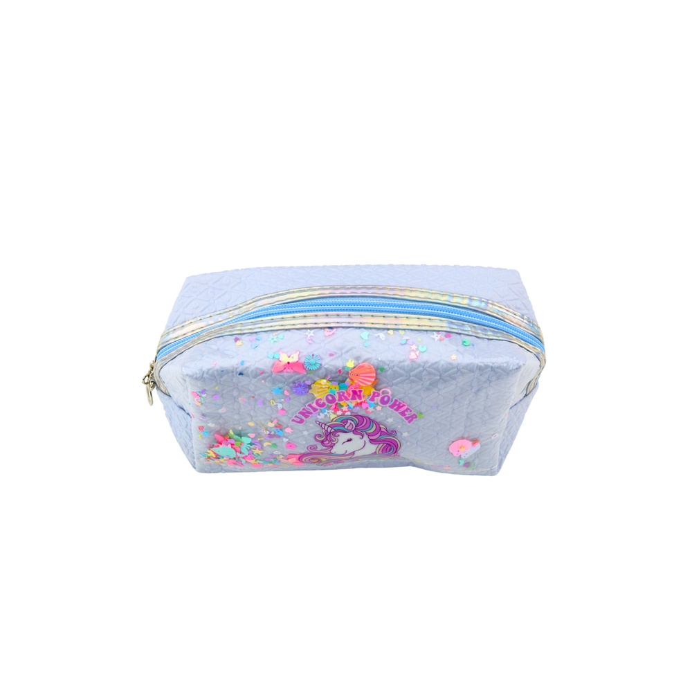 Mokyklinis pieštukinis dėklas su juostele Vienaragis Confetti Blue 20cm