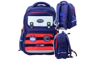 Children's School Backpack Chest Strap Navy Blue Red Space 20L 38cm