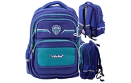 Children's School Backpack Chest Strap Navy Blue Green 20L 38cm