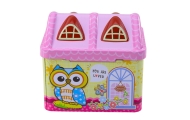 Piggy Bank Metal Owl House Padlock Keys Pink