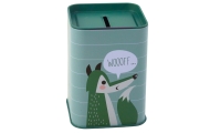 Metalinė taupyklė su spalvotų dinozaurų motyvais Fox Green 11x8cm-Dovanoms, Taupyklės-e-vaikas