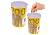 Metal Piggy Bank Tin 200 Euro Banknote 16.5 x 12cm