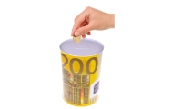 Metal Piggy Bank Tin 200 Euro Banknote 16.5 x 12cm