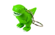 Kuprinės raktų pakabukas Dinozaurų žibintuvėlis LED garsai žalias