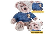 Plush Mascot Cuddly Toy Teddy Bear Gray Blue Sweater 21cm