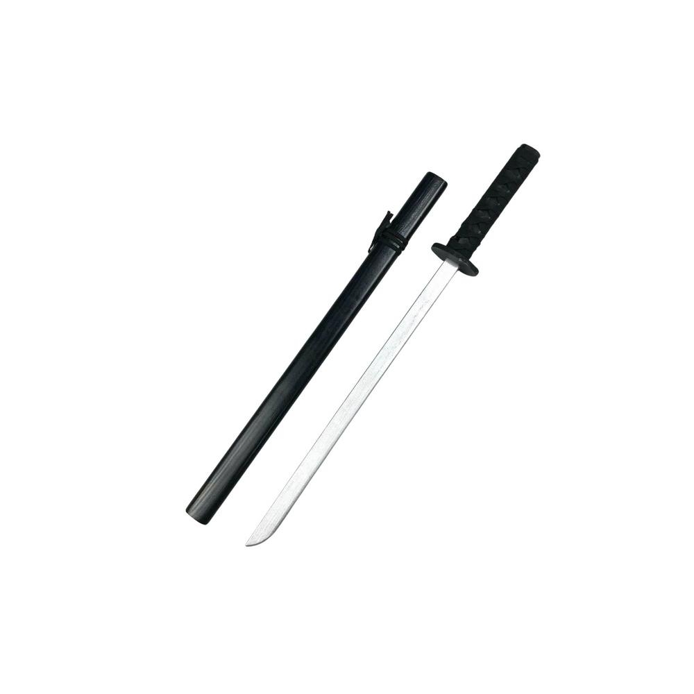 Medinis kardas Katana treniruočių rekvizitas juodas 70 cm