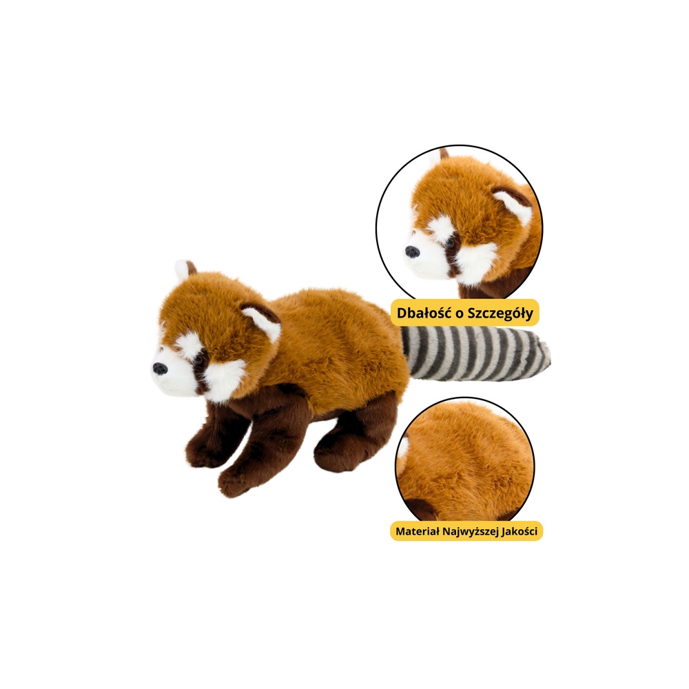 Pliušinis talismanas apkabinama Panda Raudona 45cm