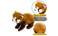 Pliušinis talismanas apkabinama Panda Raudona 45cm