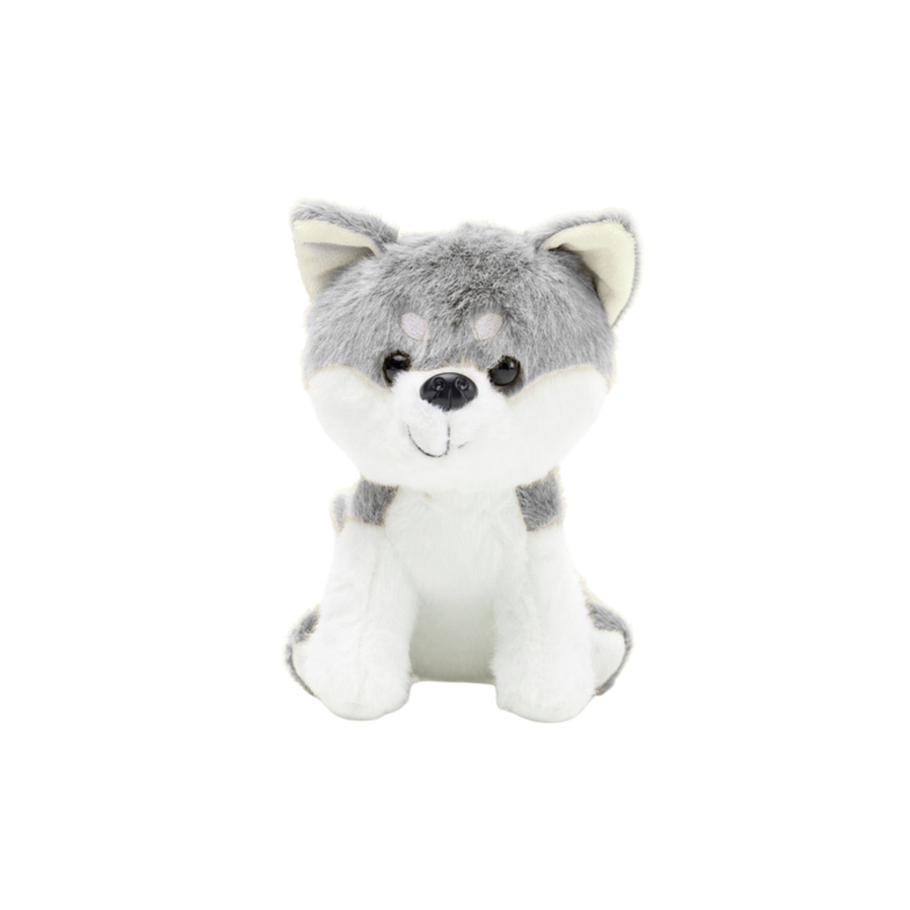 Pliušinis talismanas, kurį galima apkabinti Wolf White Grey 20cm