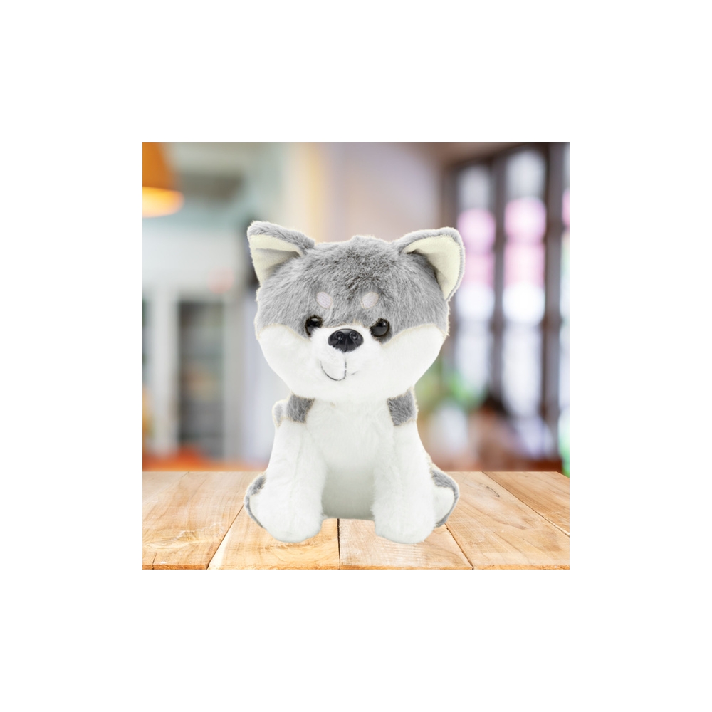 Pliušinis talismanas, kurį galima apkabinti Wolf White Grey 20cm