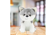 Pliušinis talismanas, kurį galima apkabinti Wolf White Grey 20cm