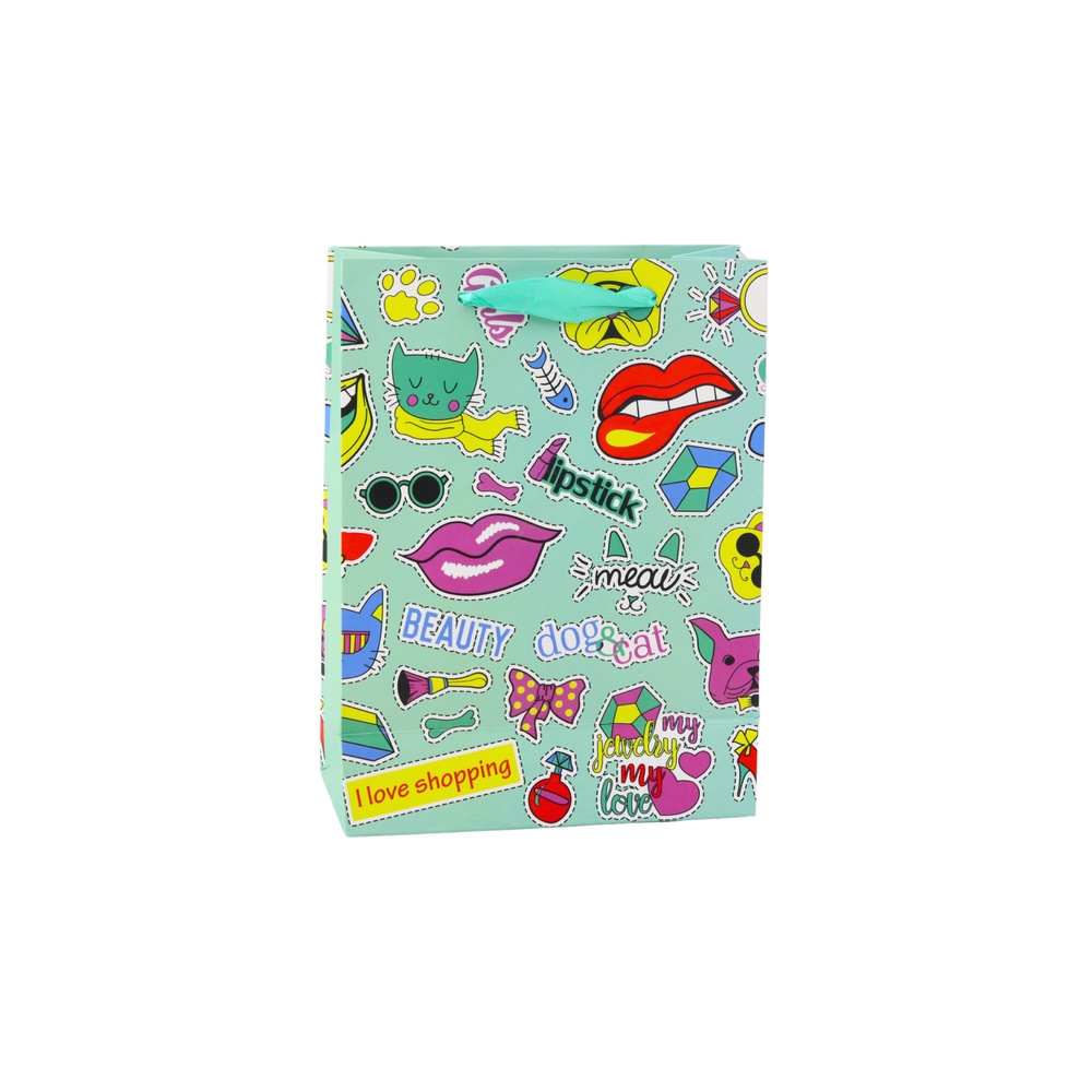 Dovanų maišelis su lipduko motyvu 23 x 18 x 10,5 cm 1vnt