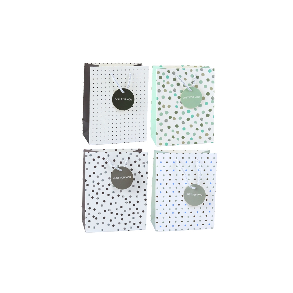 Gift Bag With Dots Inscription Just For You 23 x 18 x 10.5 cm