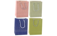 Paper Gift Bag Silver Wavy Lines 23 x 18 x 10.5 cm