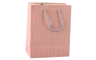 Paper Gift Bag Silver Wavy Lines 23 x 18 x 10.5 cm
