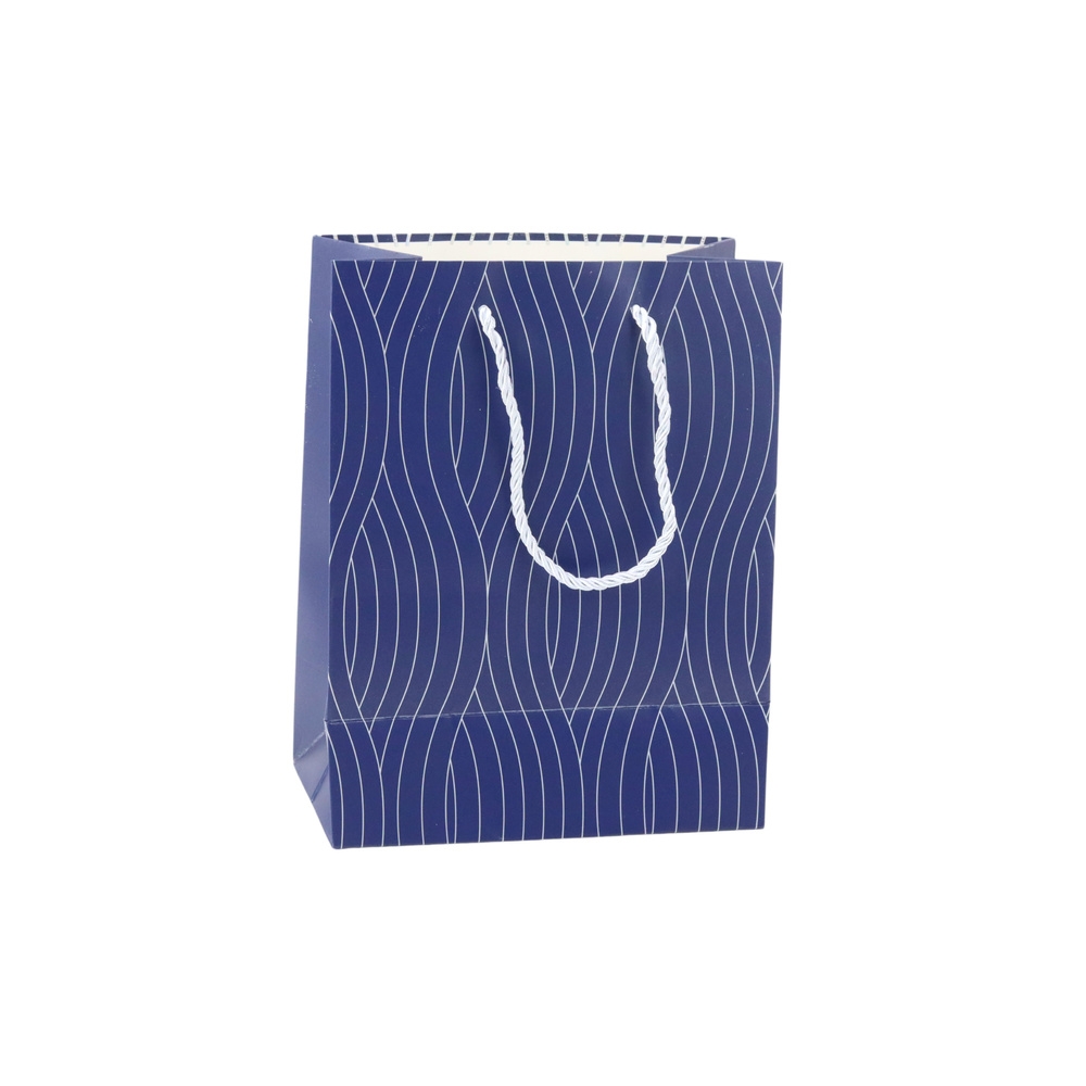 Paper Gift Bag Silver Wavy Lines 23 x 18 x 10.5 cm