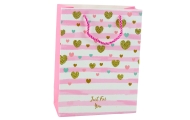 Paper Gift Bag Blue Pink Glitter 23 x 18 x 10.5 cm