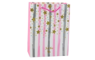Paper Gift Bag Blue Pink Glitter 23 x 18 x 10.5 cm