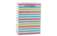 Gift Bag Hearts Stars Dots Stripes Colored 23 x 18 x 10.5 cm