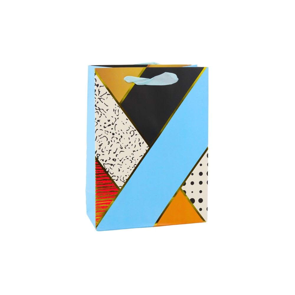 Popierinis dovanų maišelis Geometriniai raštai 23 x 18 x 10,5 cm 1vnt