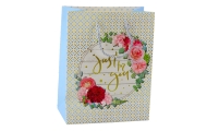 Gift Bag Patterns Flowers Best Wishes 23 x 18 x 10.5 cm
