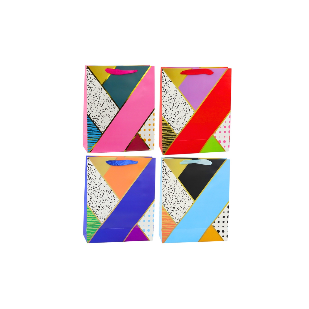 Popierinis dovanų maišelis Geometriniai raštai 32 x 26 x 12 cm 1vnt