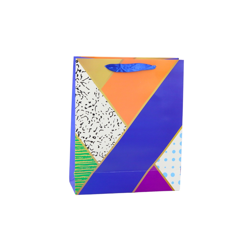 Popierinis dovanų maišelis Geometriniai raštai 32 x 26 x 12 cm 1vnt