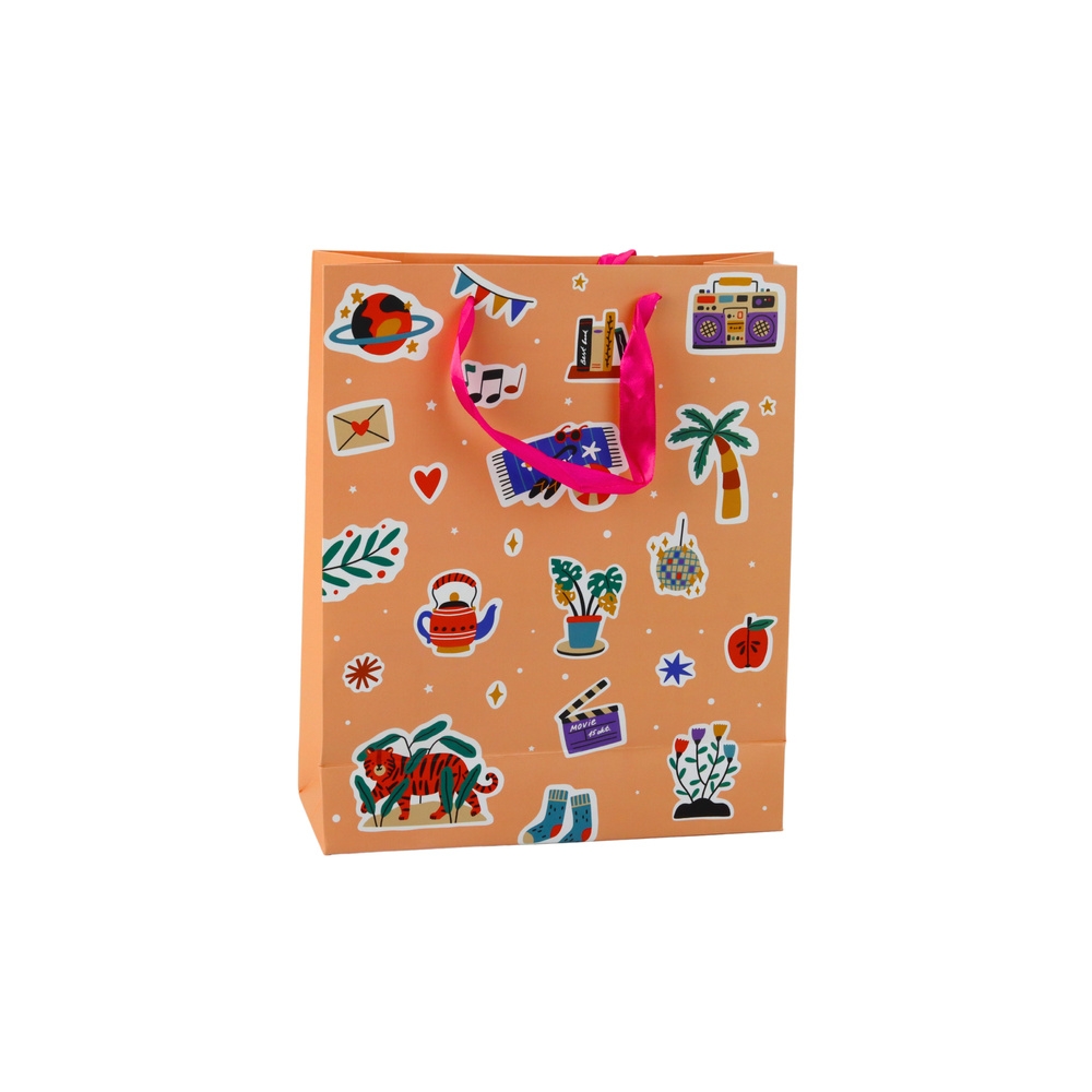 Gift Bag Stickers Colored Stamps 32 x 26 x 12 cm