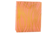 Paper Gift Bag Wavy Lines Gold 32 x 26 x 12 cm