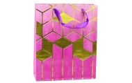 Paper Gift Bag Geometric Patterns Gold 32 x 26 x 12 cm