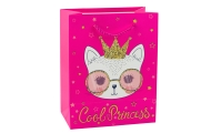 Paper Gift Bag Kittens Glitter Pink 23 x 18 x 10.5 cm
