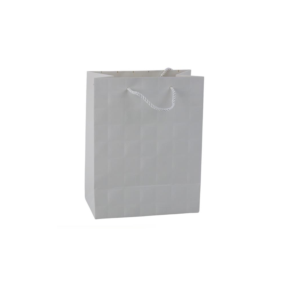 Elegant Embossed Squares Gift Bag 23 x 18 x 10.5 cm