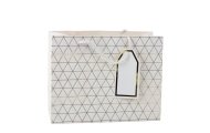 Geometric Gift Bag Gold Lines 23 x 18 x 10cm