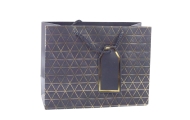 Geometric Gift Bag Gold Lines 23 x 18 x 10cm