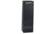 Wine Bottle Paper Gift Bag Gold Dots 35 x 12 x 9 cm