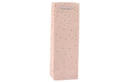Wine Bottle Paper Gift Bag Gold Dots 35 x 12 x 9 cm