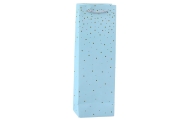 Wine Bottle Paper Gift Bag Gold Dots 35 x 12 x 9 cm