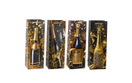 Vyno maišelis Popierinis šampano butelis 35 x 12 x 9 cm, 1vnt